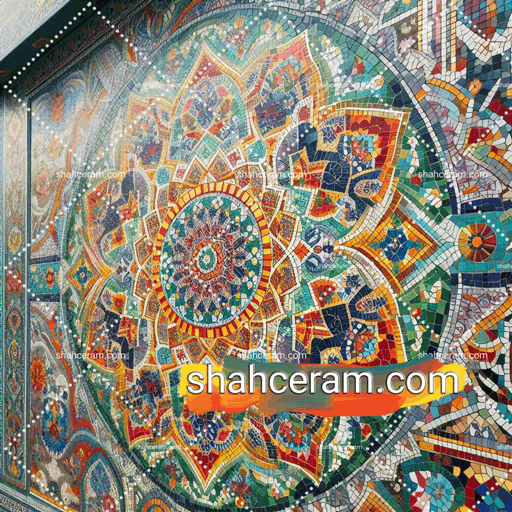 Islamic-design-made-on-the-wall-with-broken-tiles-as-enamel-work